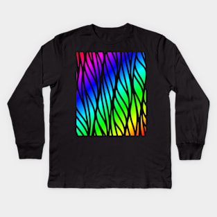 Psychedelic Black DNA Kids Long Sleeve T-Shirt